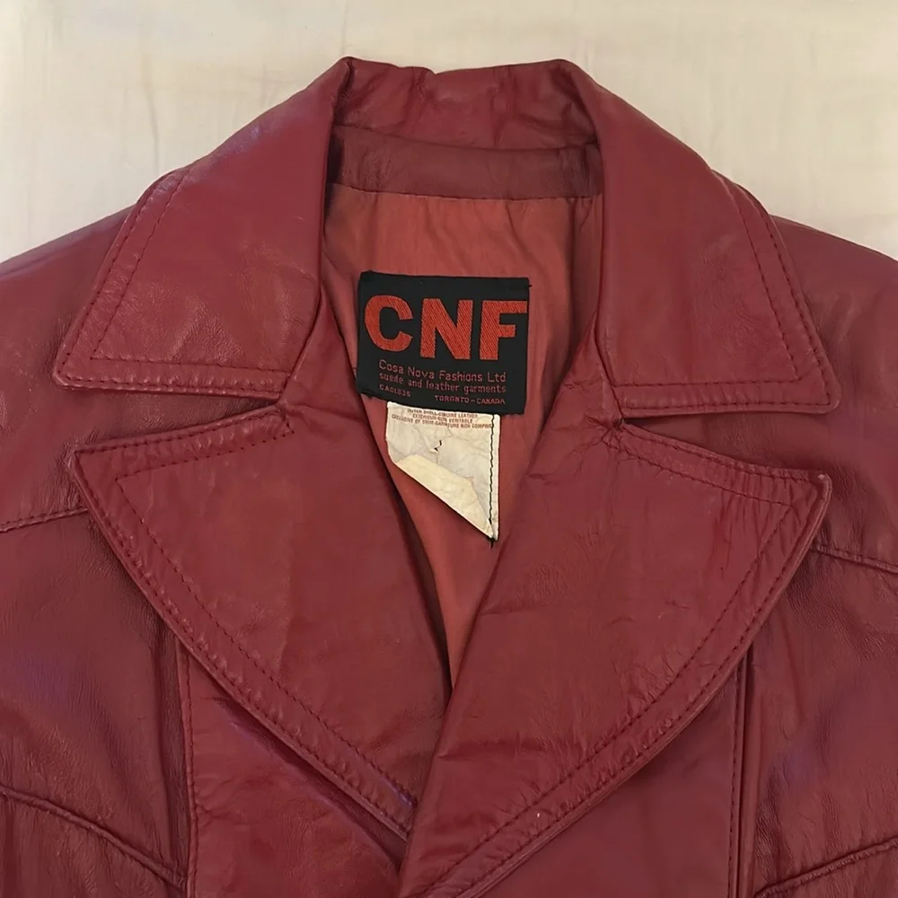 Vintage Leather Trench Coat - Picture 3 of 8